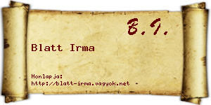 Blatt Irma névjegykártya