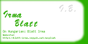 irma blatt business card